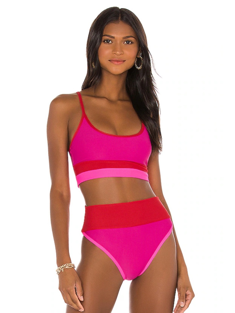 Beach Riot Set Eva Bikini Bralette & Emmy High Waisted Bottom; Size Medium